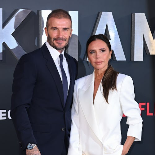 LONDON, ENGLAND - OCTOBER 03: Victoria Beckham and David Beckham attend the Netflix ‘Beckham’ UK Pre…