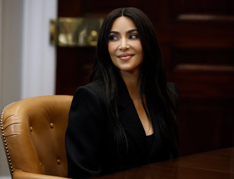 WASHINGTON, DC - APRIL 25: Reality television star and businesswoman Kim Kardashian attends a roundt...