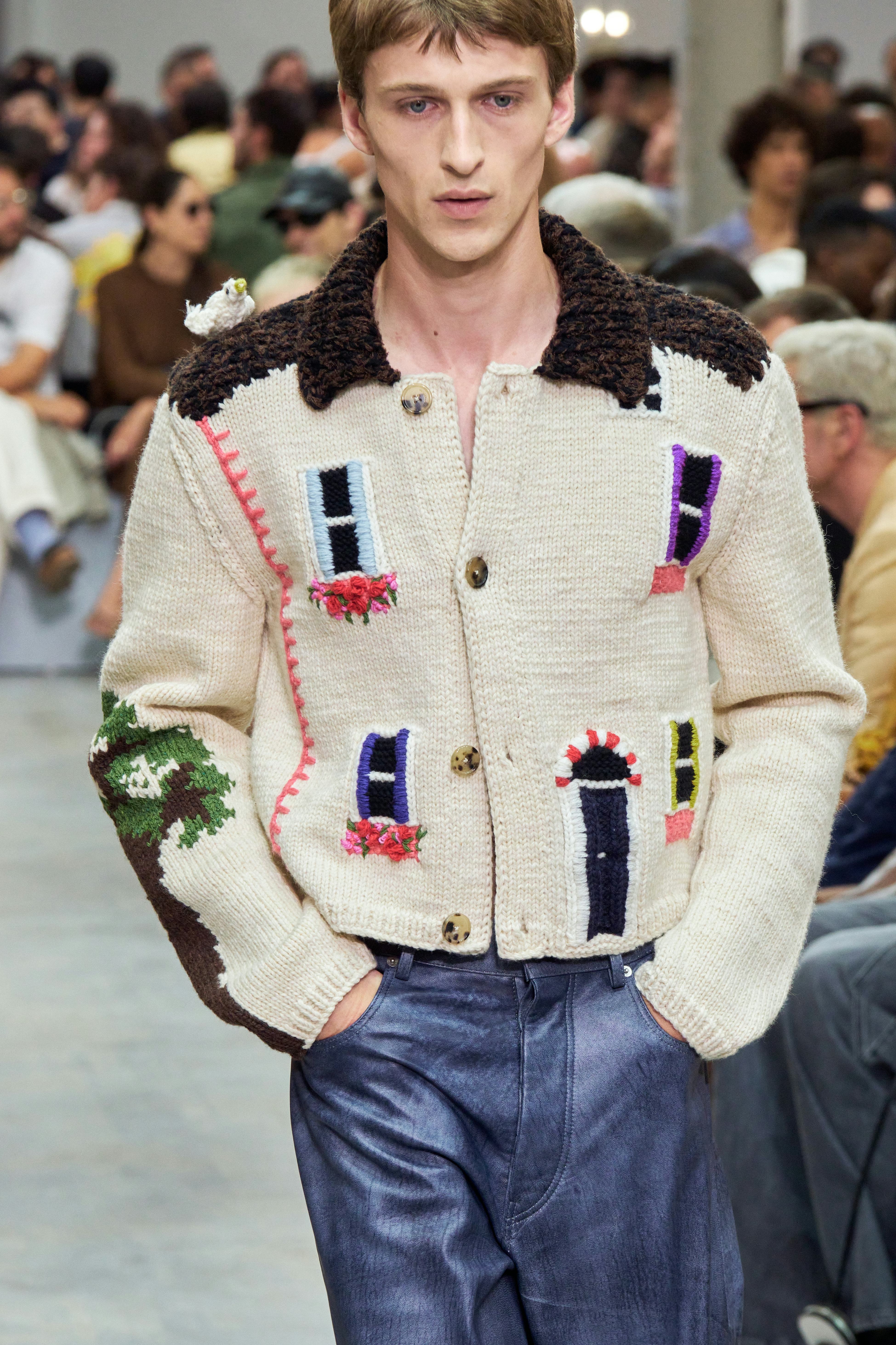 A model walks the runway at the JW Anderson fashion show during the Milan Menswear Spring/Summer 202&hellip;