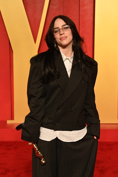 Billie Eilish attends the 2024 Vanity Fair Oscar Party before performing at Olympics 2024.