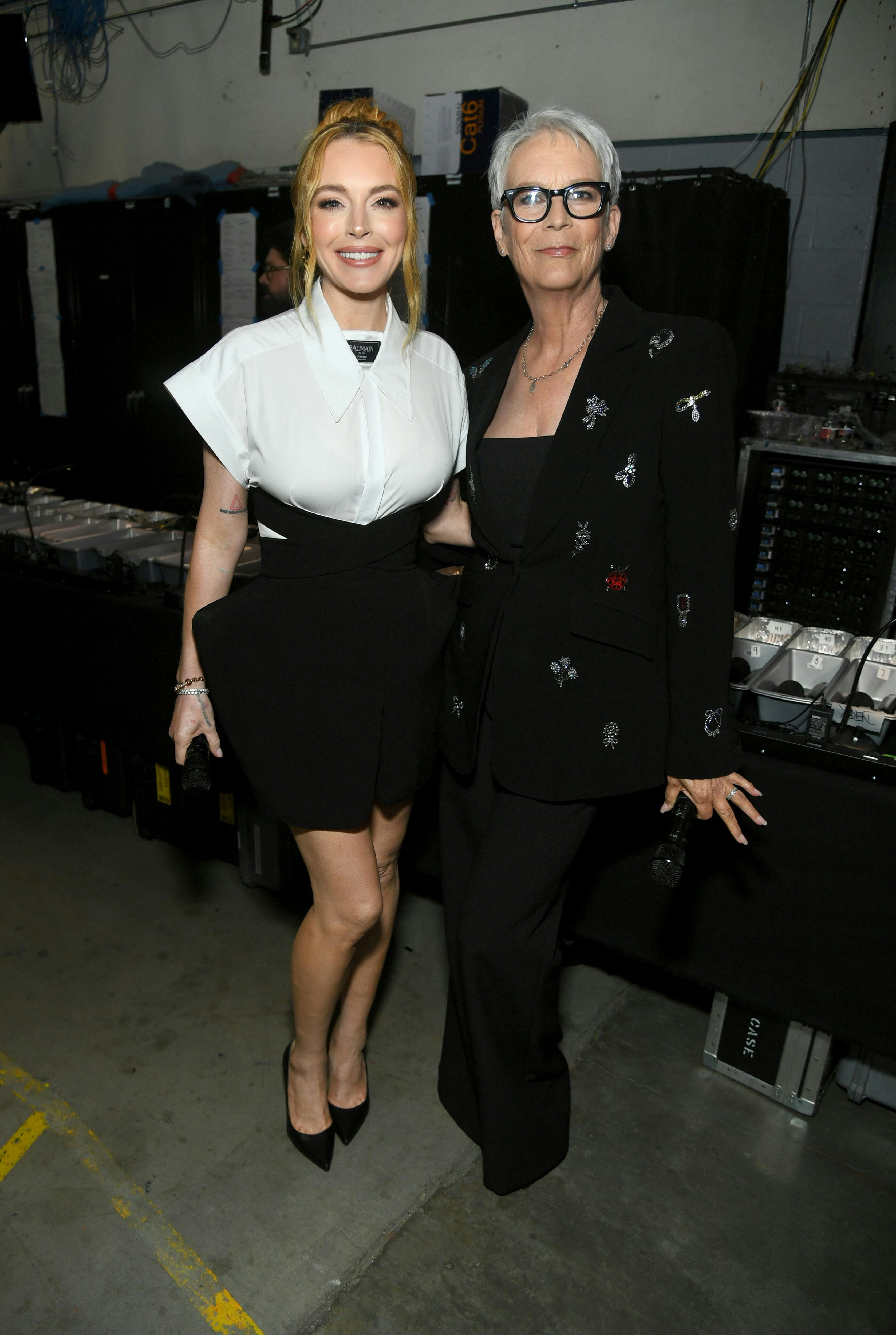 Lindsay Lohan and Jamie Lee Curtis at D23: The Ultimate Disney Fan Event in Anaheim, California on A&hellip;