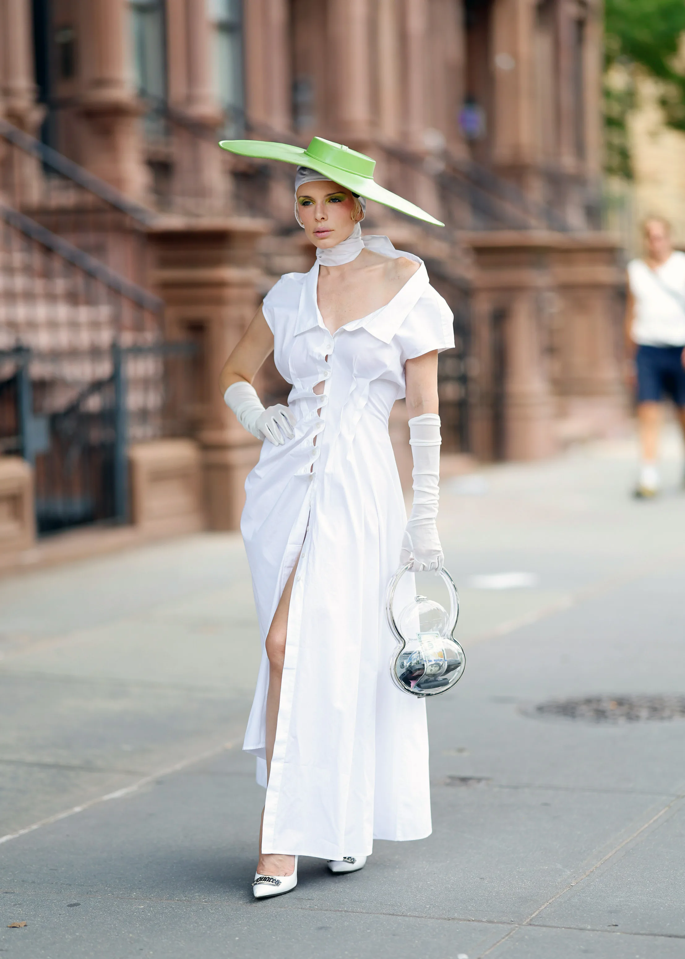 Julia Fox Gap By Zac Posen White Poplin Dress