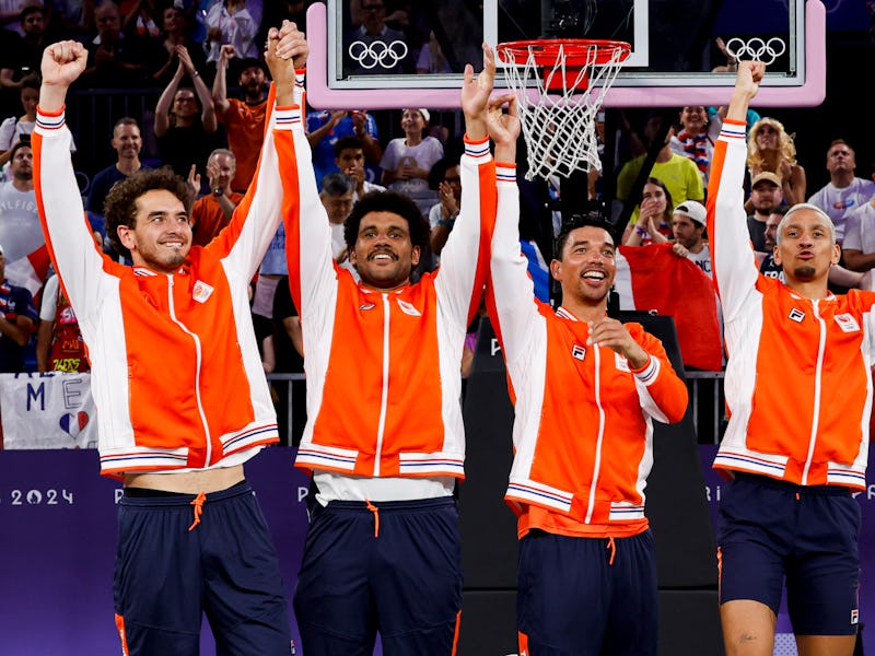 Winners Gold Medal Jan Driessen of the Netherlands and Dimeo van der Horst of the Netherlands and Ar...