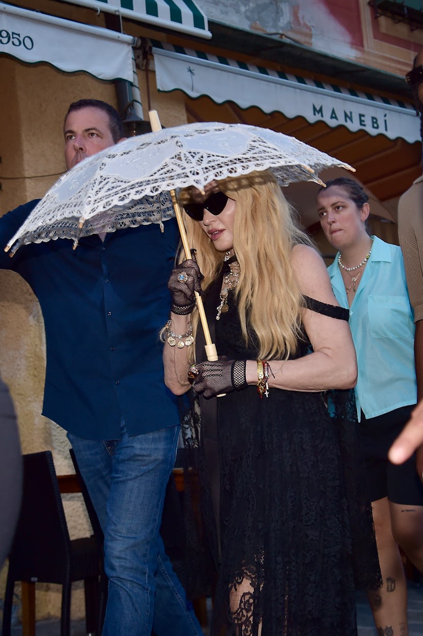 Madonna is seen out and about on August 13, 2024 in Portofino, Italy.