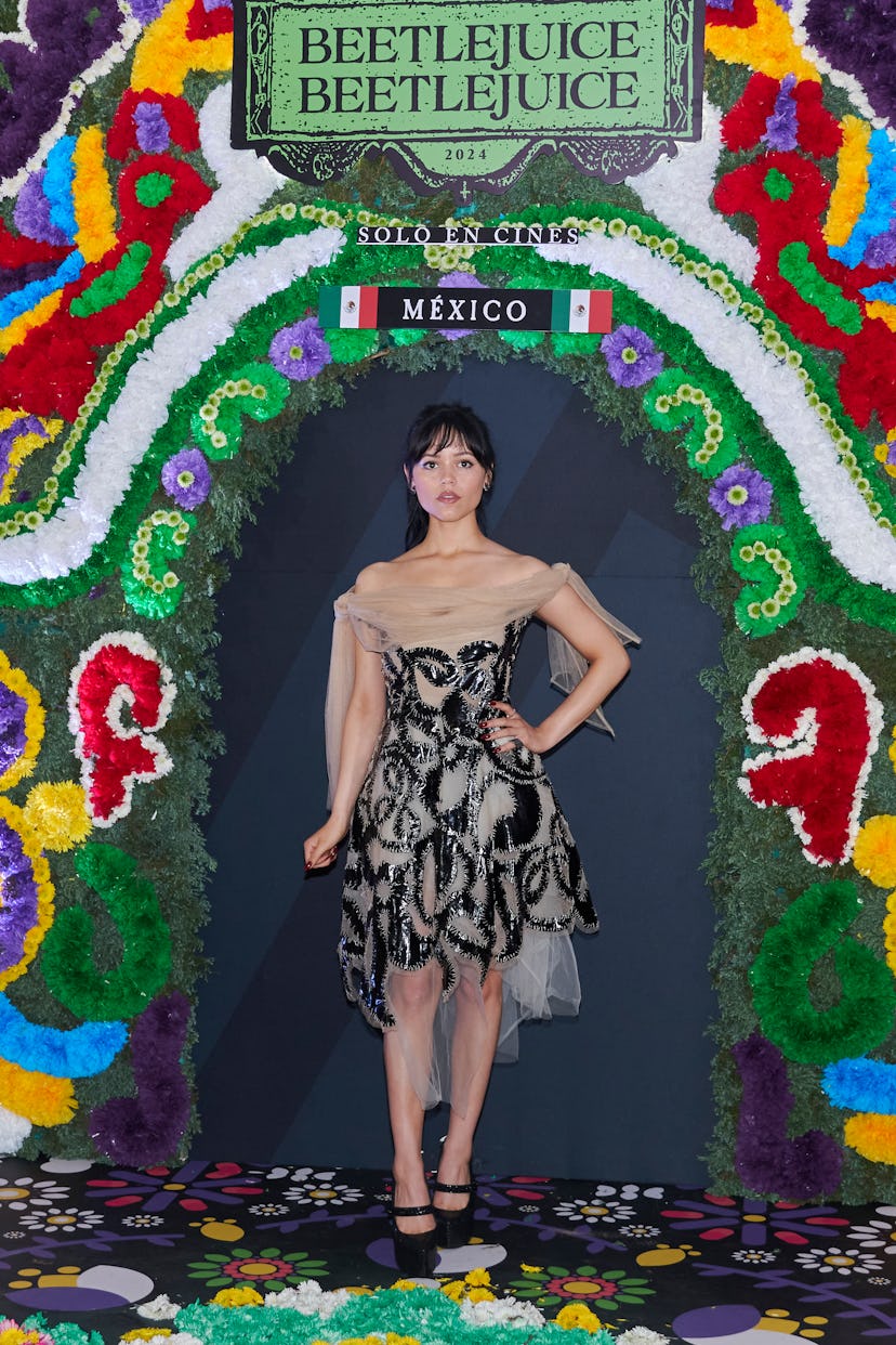 Jenna Ortega looked scary good in a sheer gothic dress.