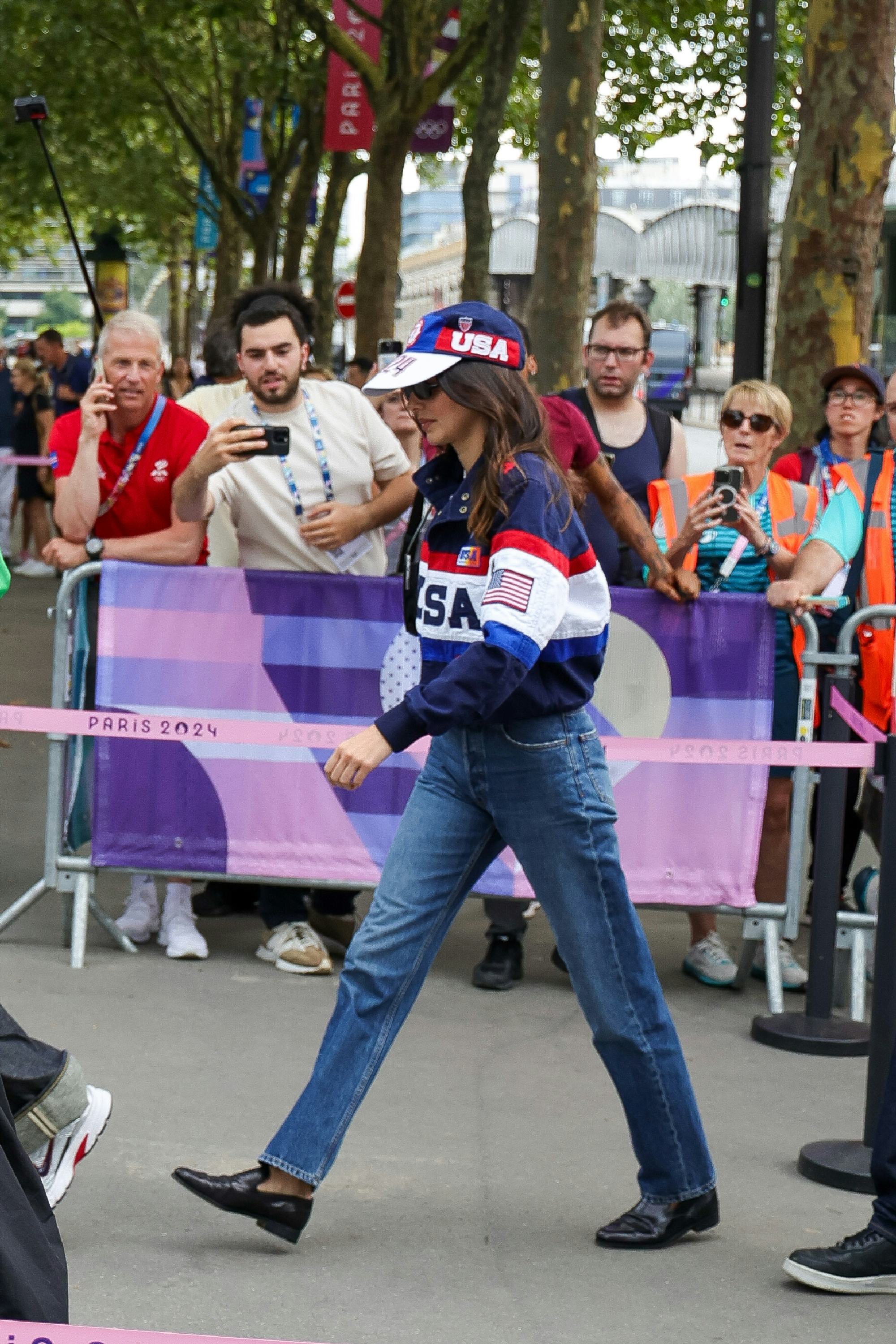 PARIS, FRANCE - AUGUST 1: Kendall Jenner is seen wearing USA clothing on August 1, 2024 in Paris, Fr&hellip;