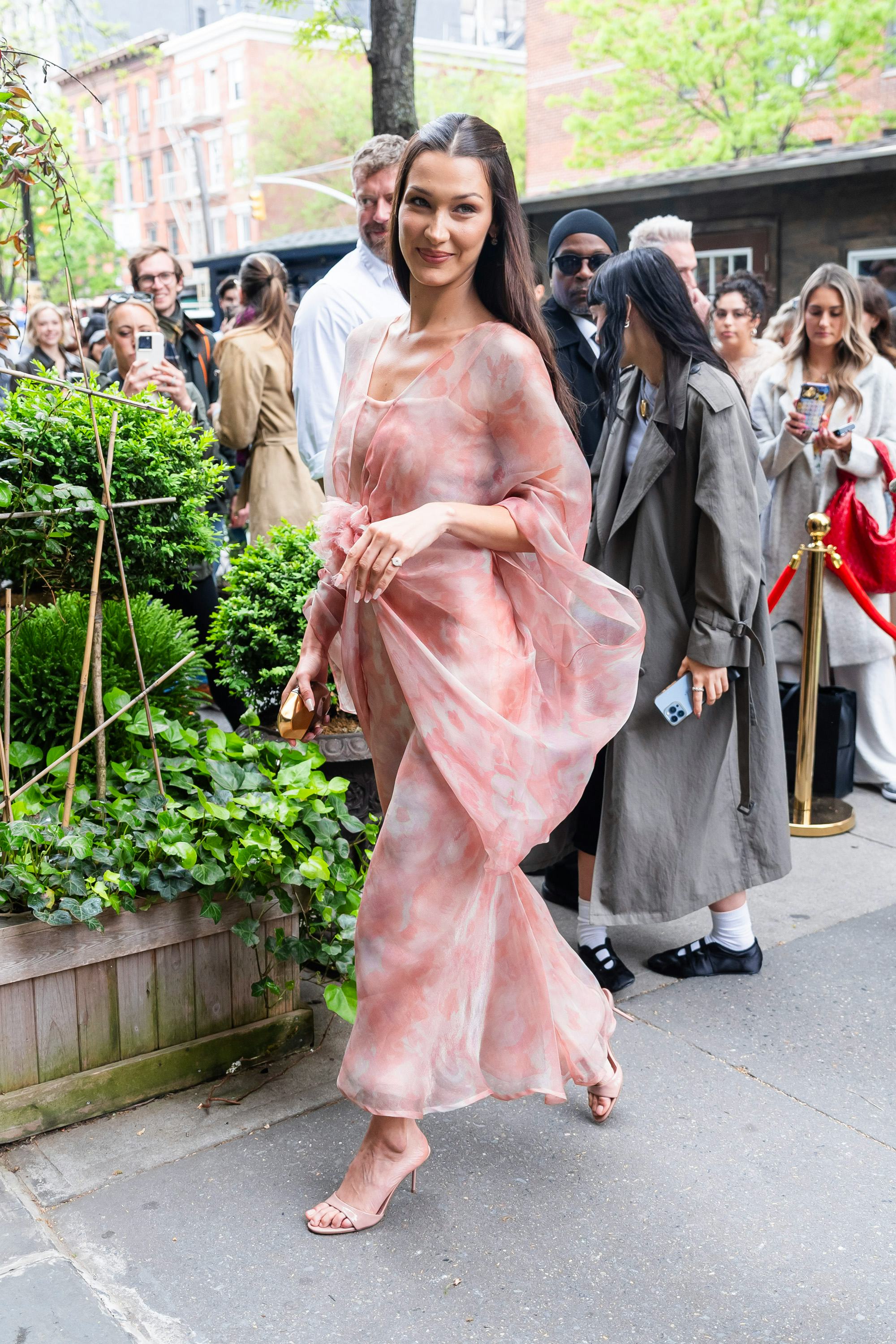 Bella Hadid Plunging John Galliano Dior Vintage Dress