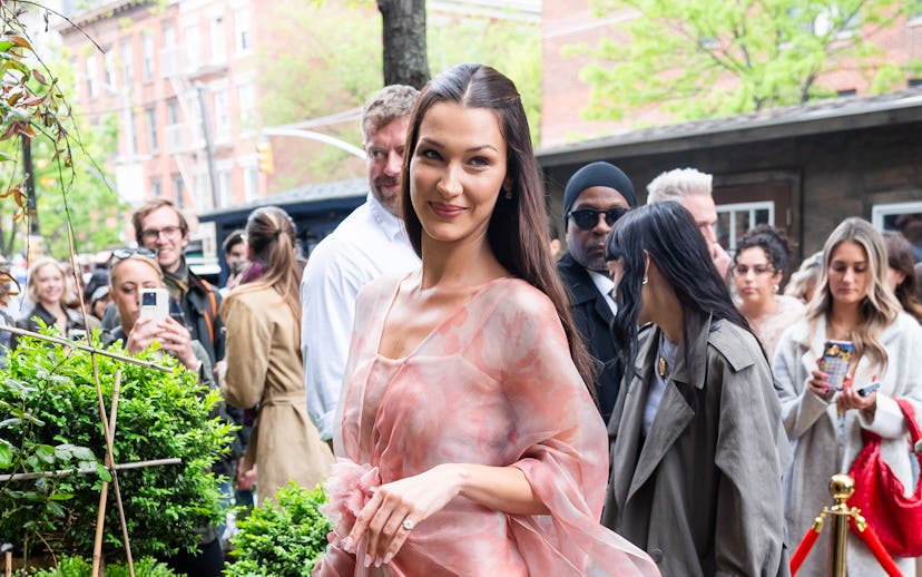 NEW YORK, NEW YORK - MAY 04: Bella Hadid is seen at the Orebella popup in the West Village on May 04...