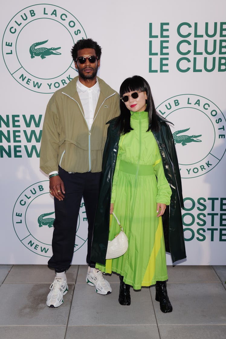 NEW YORK, NEW YORK - AUGUST 23: (L-R)Darius Williams and JiaJia Fei attend Le Club Lacoste's celebra...