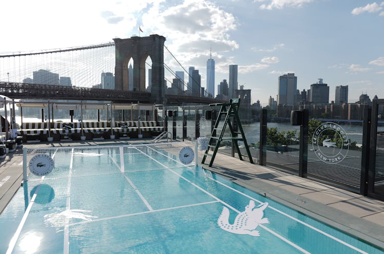 NEW YORK, NEW YORK - AUGUST 23: A view of the set up at Le Club Lacoste's celebration of Fashion and...