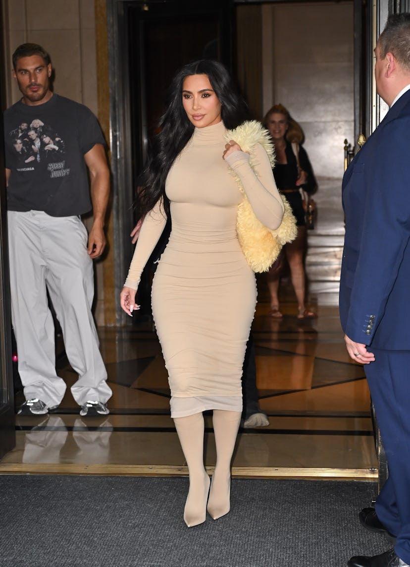 NEW YORK, NEW YORK - AUGUST 15: Kim Kardashian is seen on the streets of Midtown Manhattan on August...