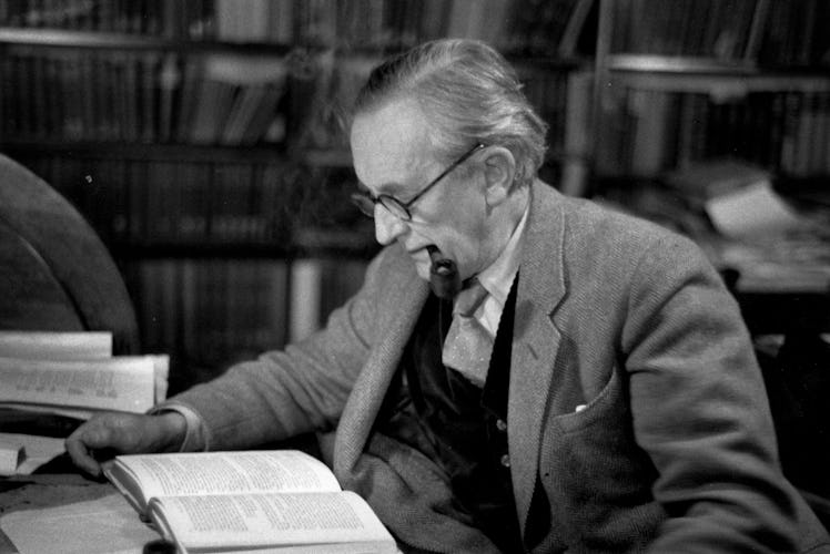 2nd December 1955: John Ronald Reuel Tolkien (1892 - 1973), British writer and professor at Merton ...