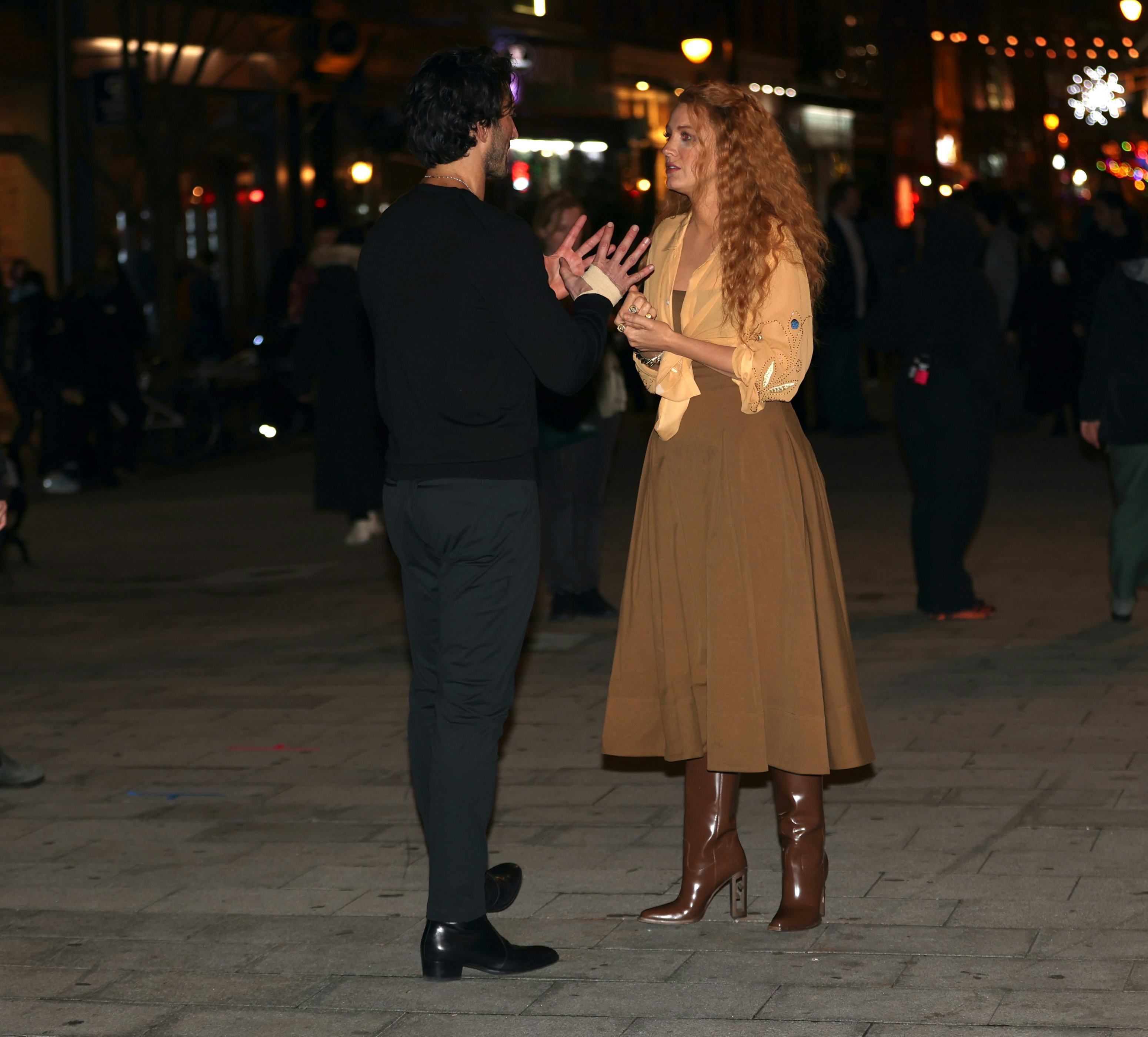 Justin Baldoni and Blake Lively are seen on the set of &lsquo;It Ends with Us&rsquo;