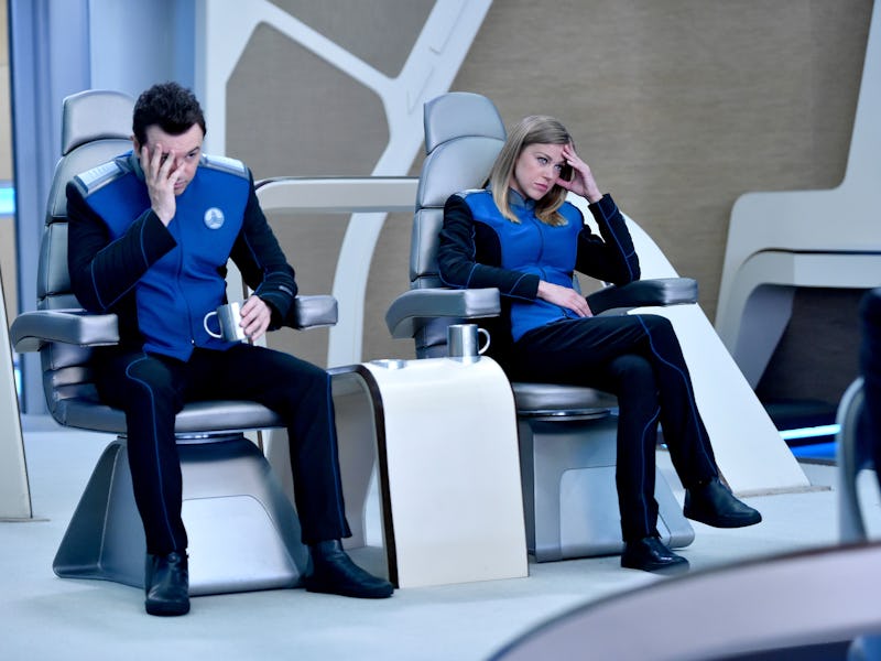 THE ORVILLE: L-R: Seth MacFarlane and Adrianne Palicki in the season finale Identity episode of THE ...