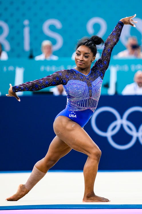 Simone Biles of Team United States competes in the floor exercise during the Artistic Gymnastics Wom...