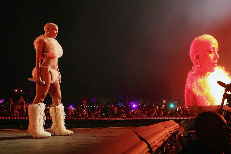 INDIO, CALIFORNIA - APRIL 14: (FOR EDITORIAL USE ONLY) Doja Cat performs at the Coachella Stage duri...