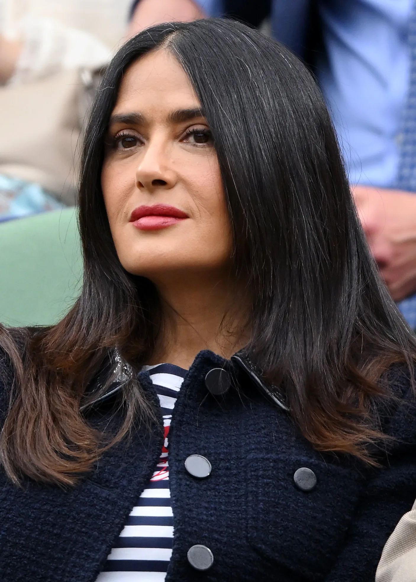 Salma Hayek gray hair wimbledon