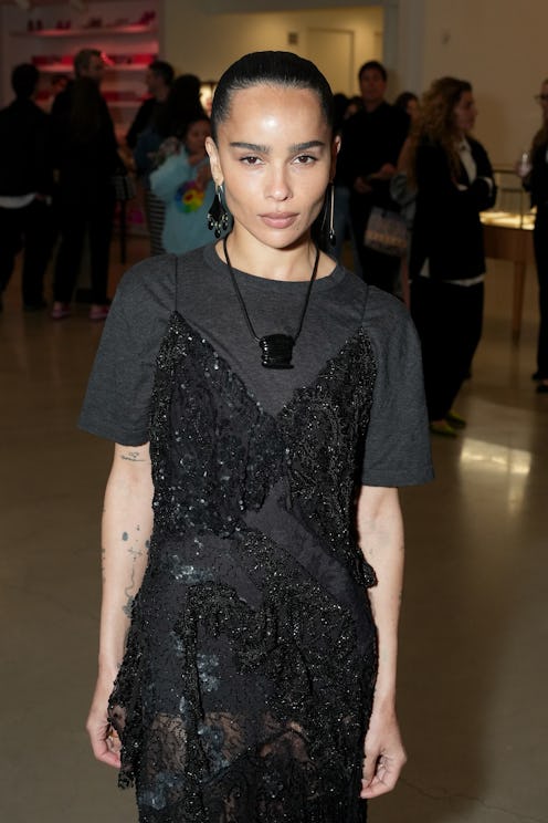 Zoë Kravitz black cutout gown Saint Laurent