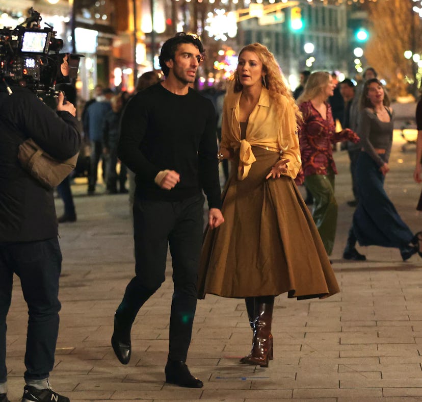 Justin Baldoni spoke about working with Blake Lively on 'It Ends with Us' as fans suspect they had o...