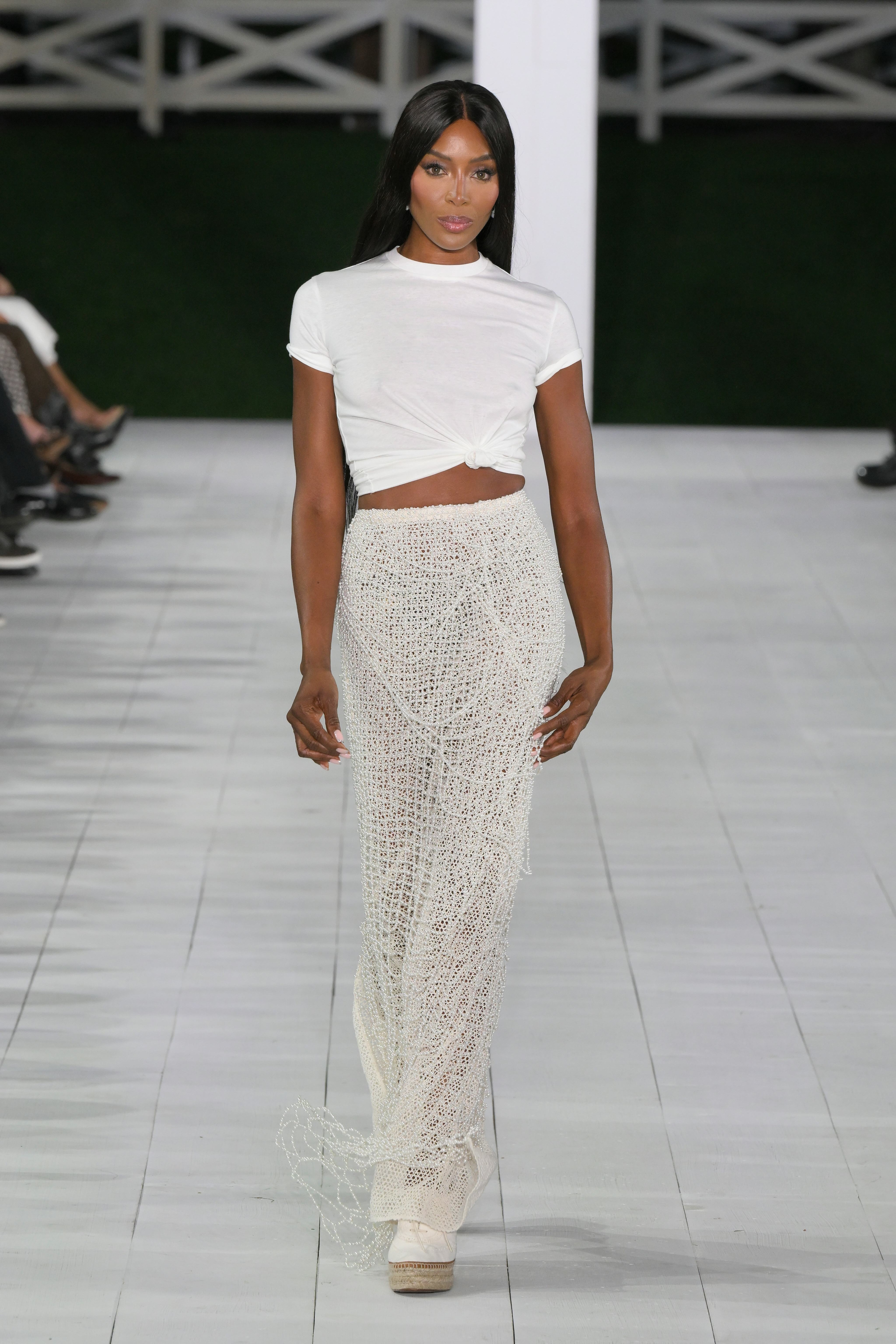 Naomi Campbell on the runway at Ralph Lauren RTW Spring 2025 as part of New York Ready to Wear Fashi&hellip;
