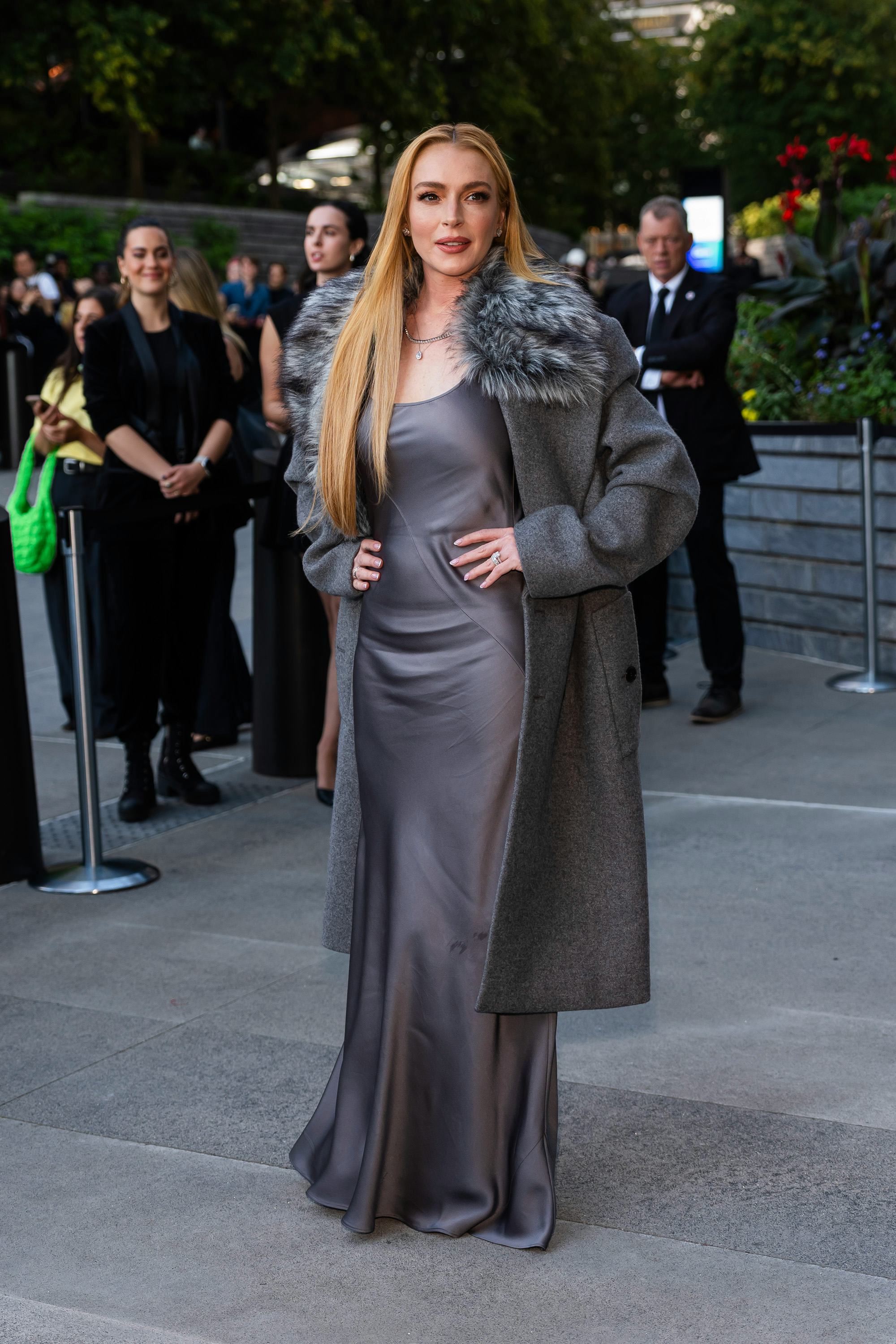 Lindsay Lohan&rsquo;s &rsquo;90s slip dress at NYFW