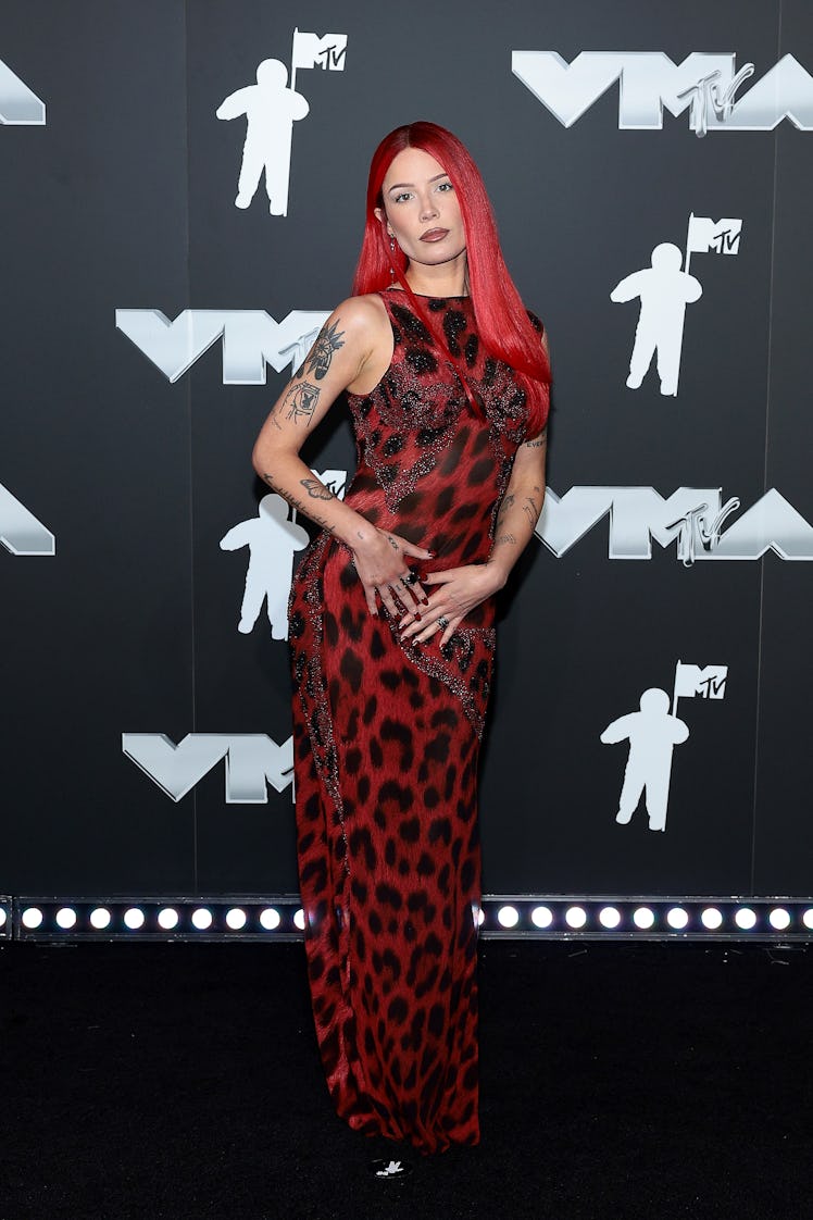 ELMONT, NEW YORK - SEPTEMBER 11: Halsey attends the 2024 MTV Video Music Awards at UBS Arena on Sept...