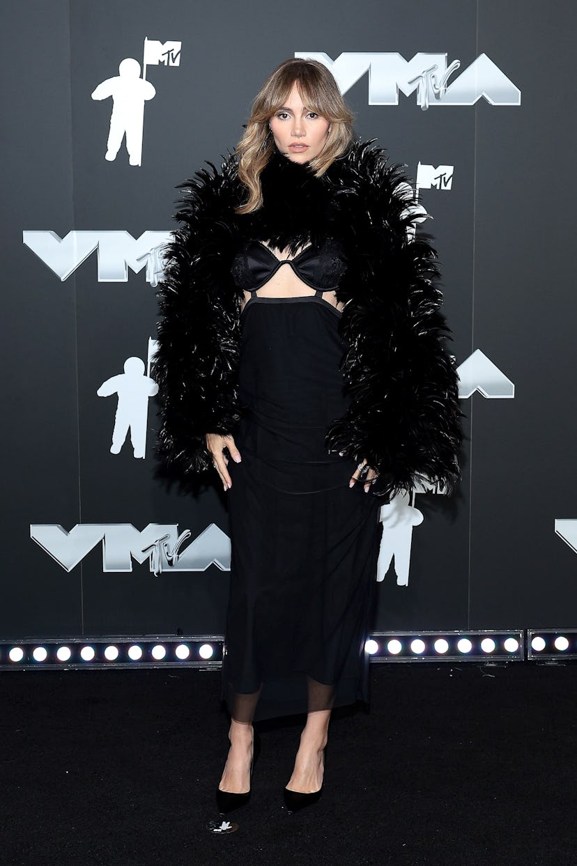 ELMONT, NEW YORK - SEPTEMBER 11: Suki Waterhouse attends the 2024 MTV Video Music Awards at UBS Aren...