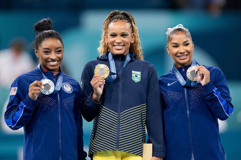Alongside Rebeca Andrade and Simone Biles, Jordan Chiles was part of the first all-Black podium in O…