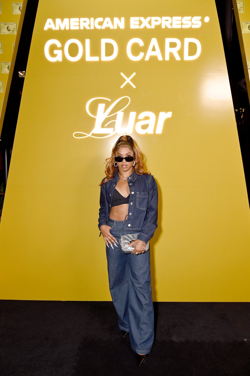 Jordan Chiles attends American Express® Gold Presents LUAR NYFW SS25 on September 10, 2024 in New Yo...