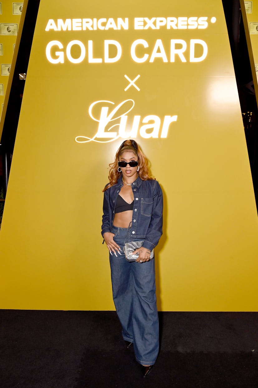 Jordan Chiles attends American Express® Gold Presents LUAR NYFW SS25 on September 10, 2024 in New Yo…