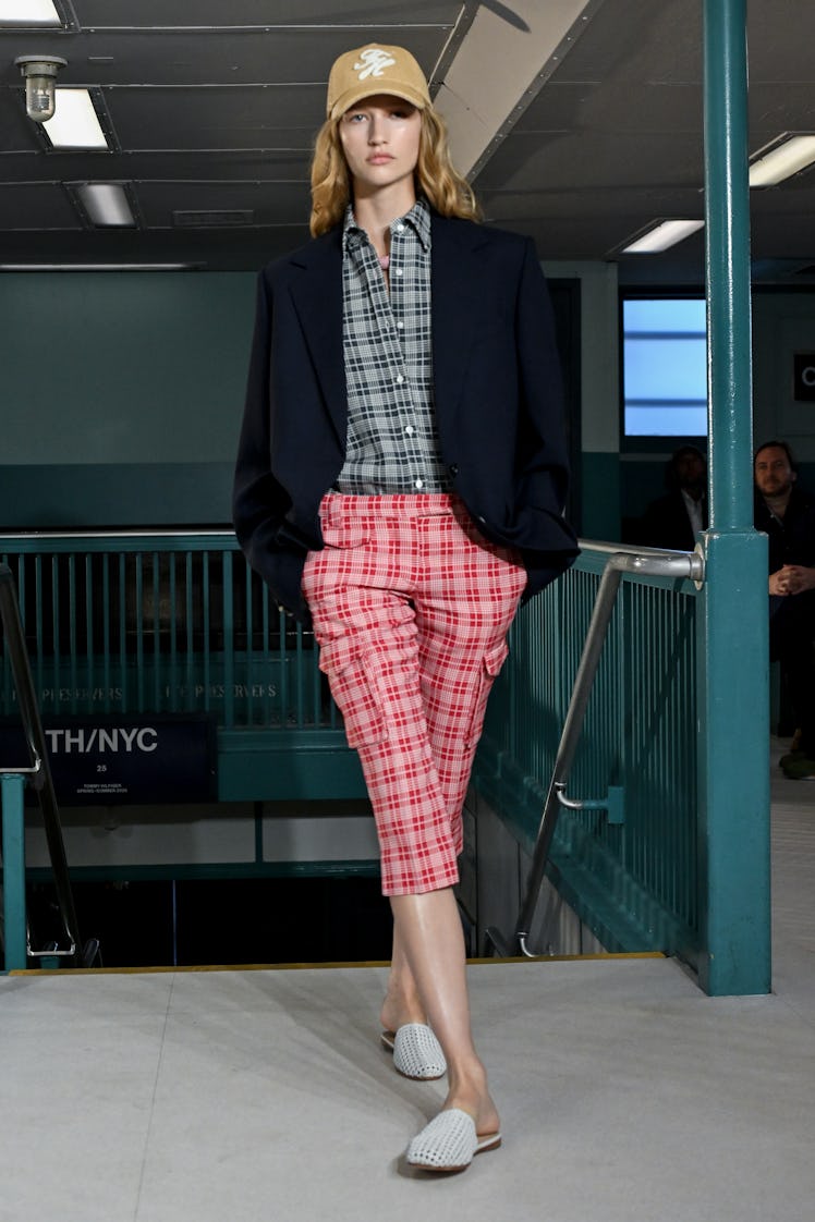 Model on the runway at Tommy Hilfiger RTW Spring 2025 as part of New York Ready to Wear Fashion Week...