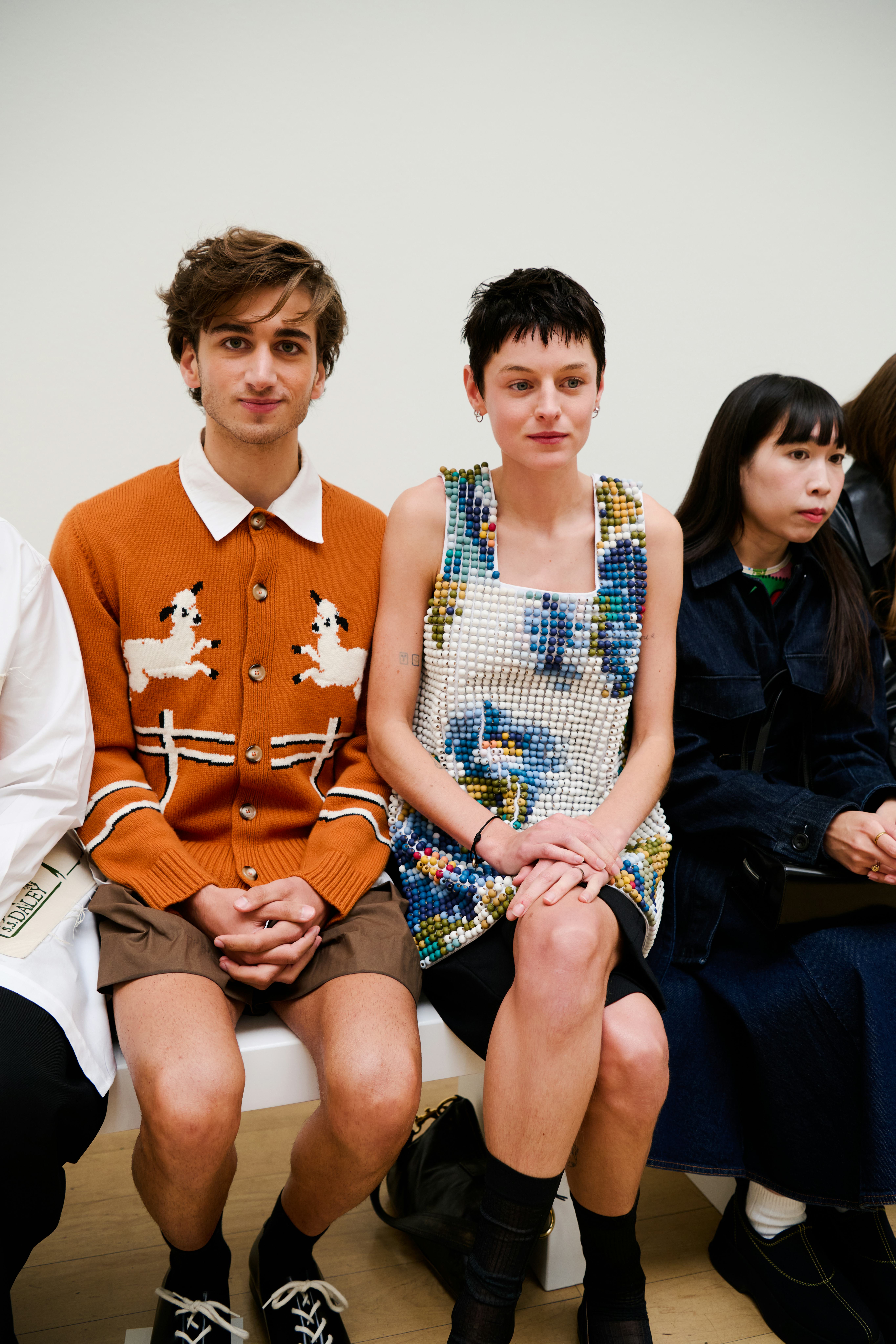 London Fashion Week Front Row Celebrity Style Spring Summer 2025 Sebastian Croft Emma Corrin