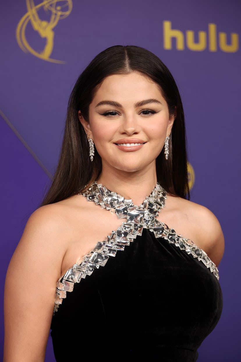 Selena Gomez wore a retro cat eye to the 2024 Emmy Awards.