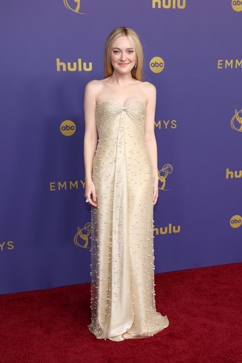 Dakota Fanning attends the 76th Primetime Emmy Awards at Peacock Theater on September 15, 2024 in Lo...