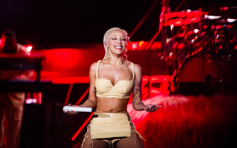 ROSKILDE, DENMARK - JULY 03: Doja Cat performs at Roskilde Festival 2024 on July 03, 2024 in Roskild...