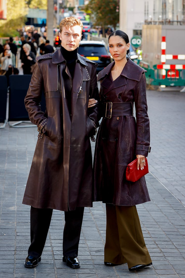 LONDON, ENGLAND - SEPTEMBER 16: Lucky Blue Smith and Nara Smith attend the Burberry show during Lond...