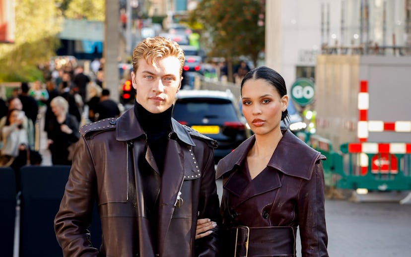 LONDON, ENGLAND - SEPTEMBER 16: Lucky Blue Smith and Nara Smith attend the Burberry show during Lond...