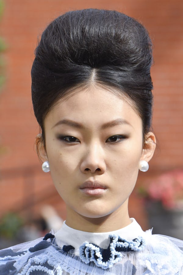 Beehive updos were spotted at Bora Aksu.