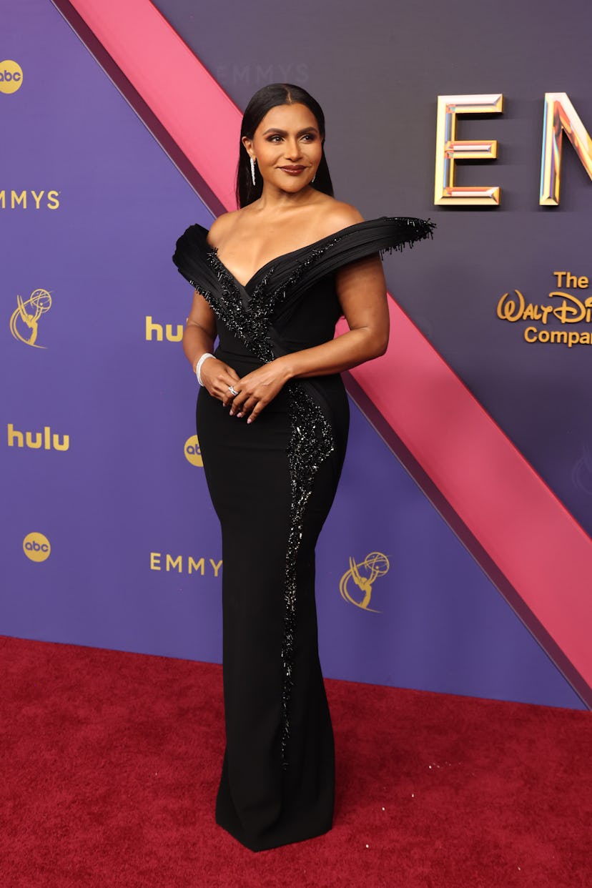 Mindy Kaling attends the 76th Primetime Emmy Awards at Peacock Theater on September 15, 2024 in Los ...