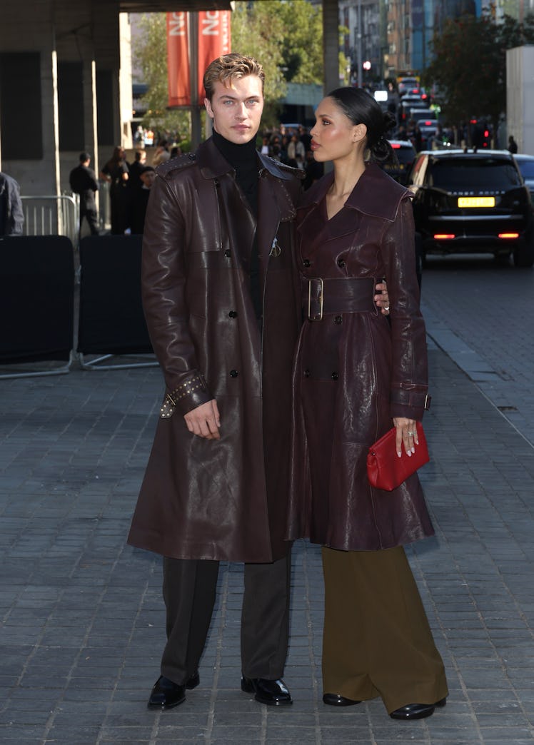 LONDON, ENGLAND - SEPTEMBER 16: Lucky Blue Smith and 
Nara Smith attend the Burberry show during Lon...