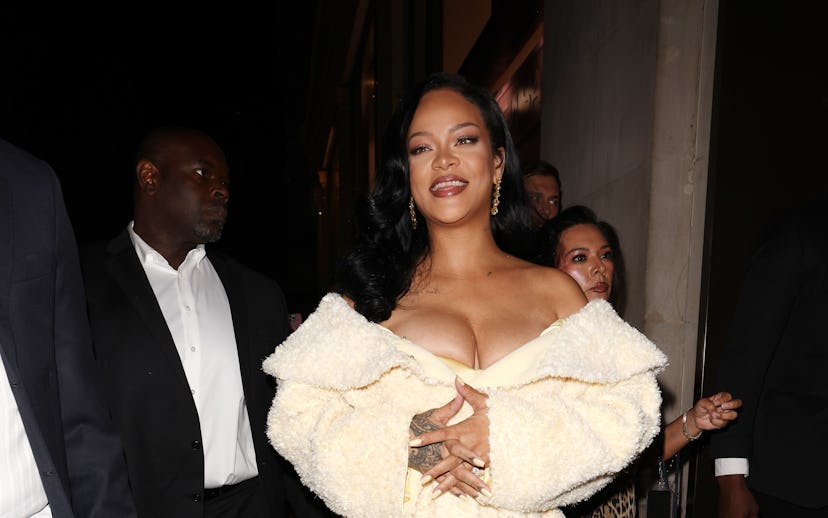 LONDON, ENGLAND - SEPTEMBER 16: Rihanna is seen at the Launch of Fenty Hair at Selfridges on Septemb...