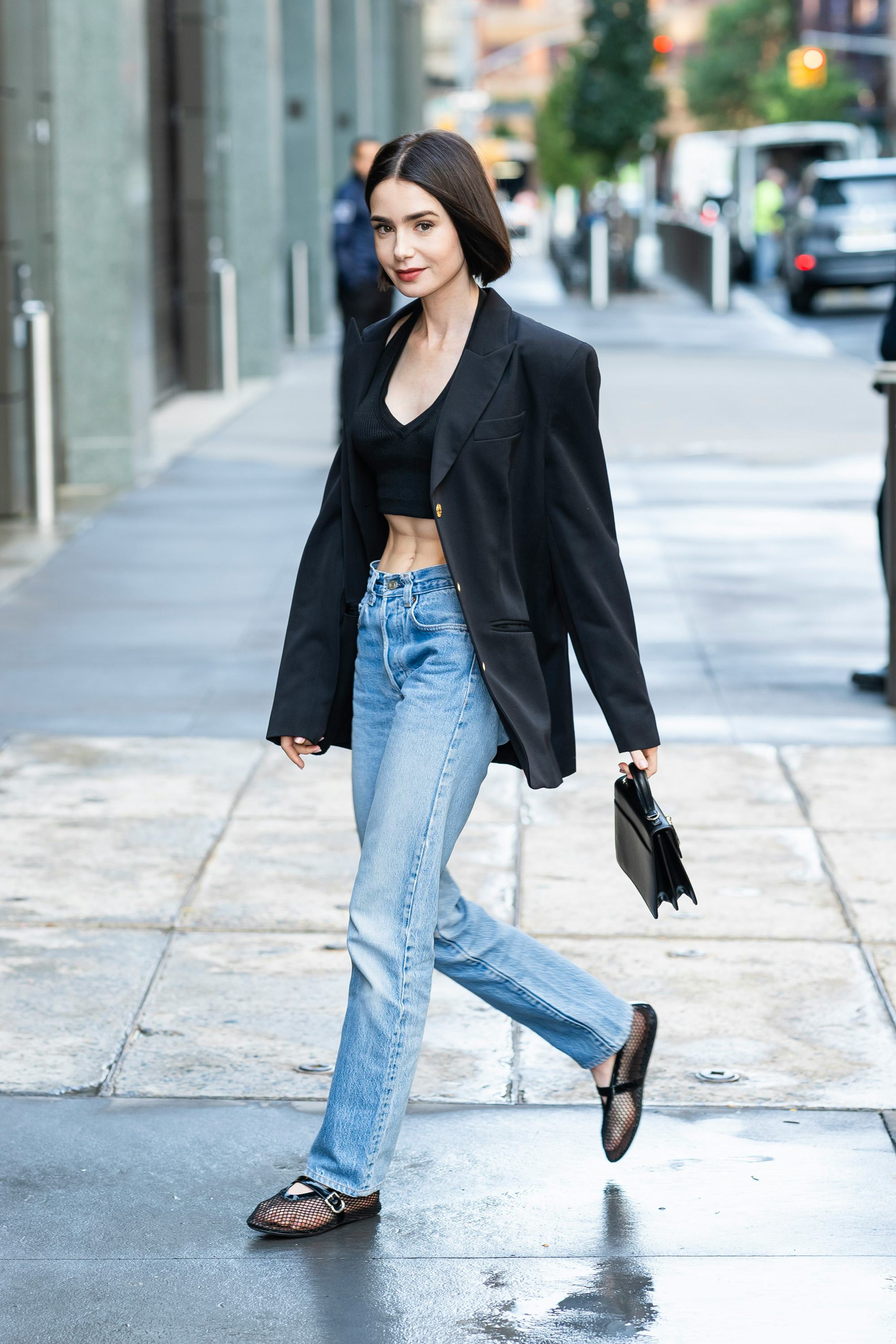 Lily Collins is seen in SoHo on September 16, 2024 in New York City.