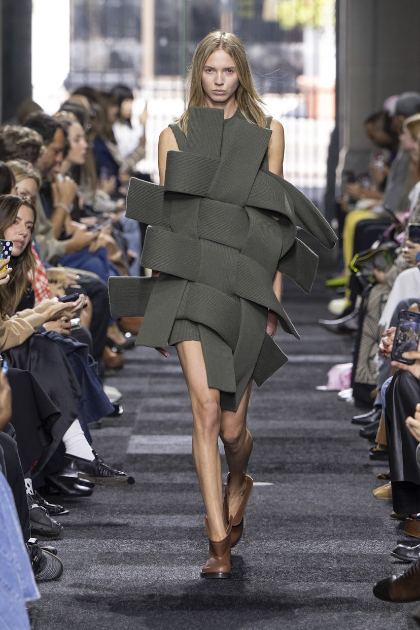 A model walks the runway at the JW Anderson fashion show during London Fashion Week September 2024 S...