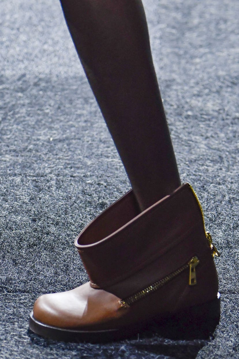 A model walks the runway at the JW Anderson fashion show during London Fashion Week September 2024 S...