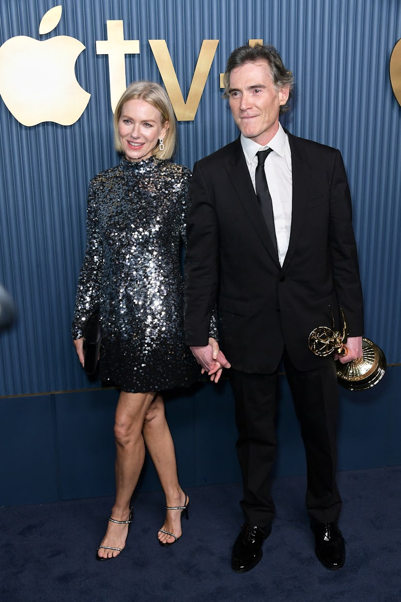 US actors Naomi Watts and Billy Crudup attend the red carpet event to celebrate Apple TV+ Emmy nomin...