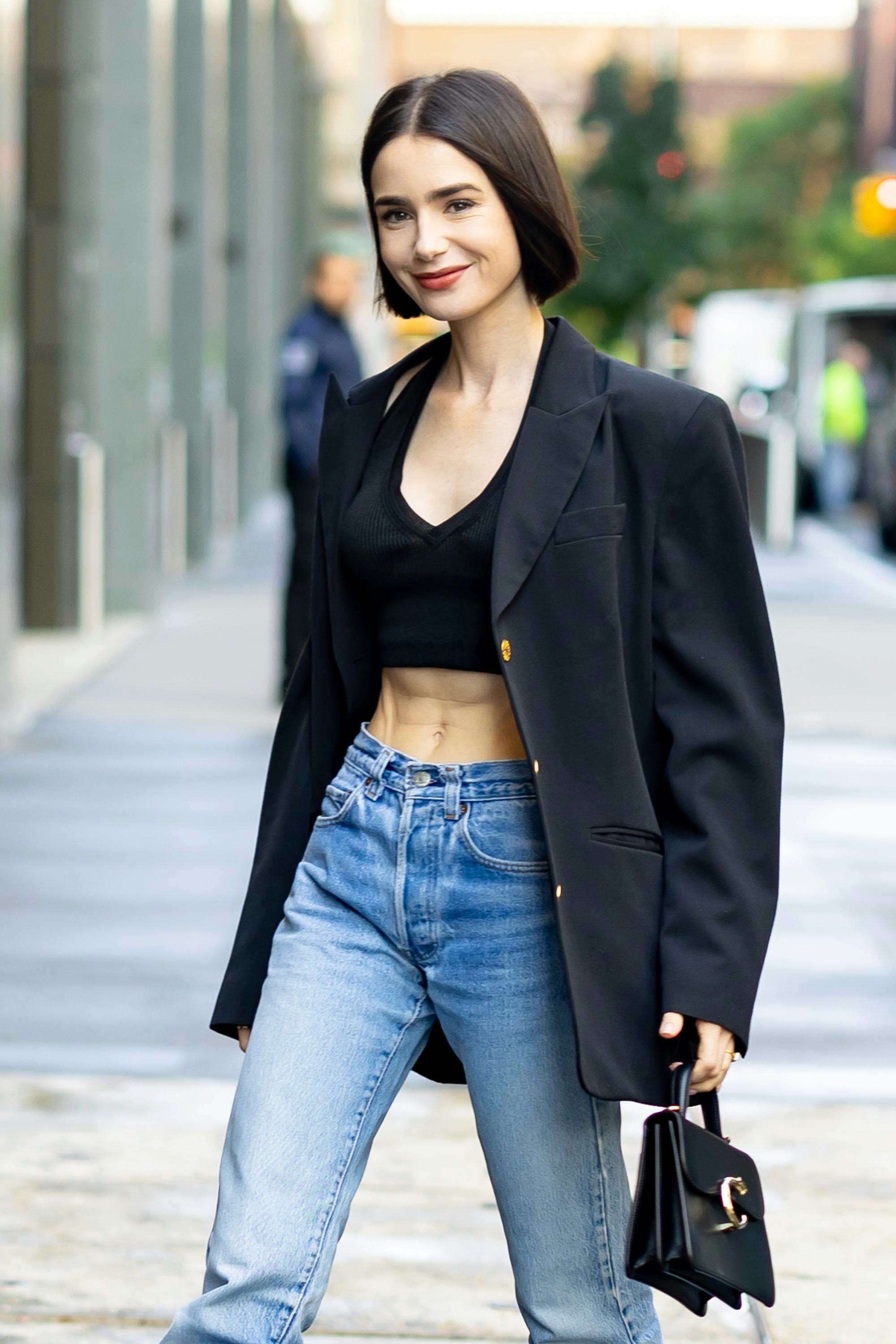 Lily Collins is seen in Hudson Square on September 16, 2024 in New York City.