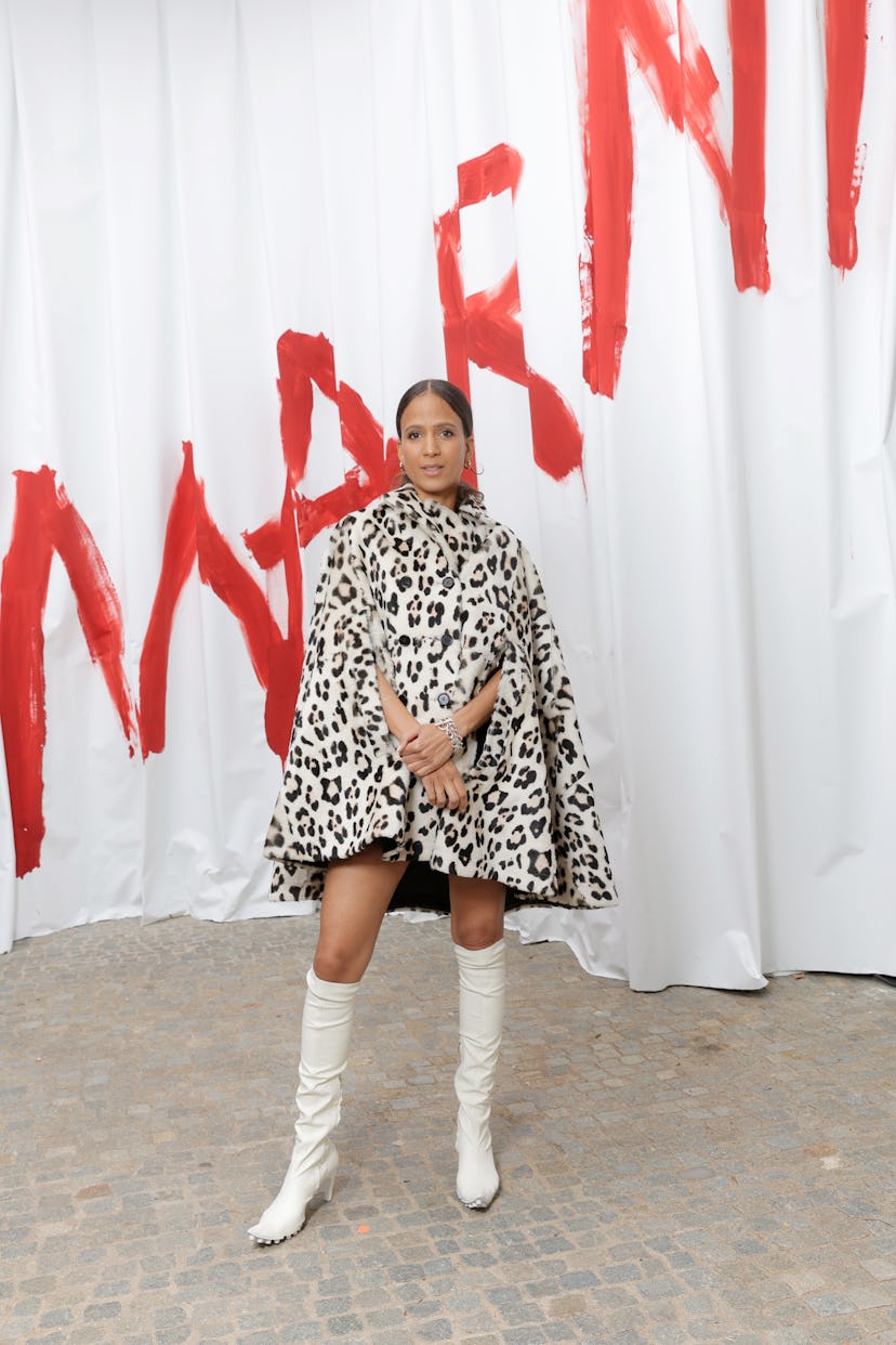 MILAN, ITALY - SEPTEMBER 17: Mati Diop attends the Marni Spring/Summer 2025 Fashion Show during Mila...