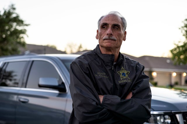 Volusia County Sheriff Mike Chitwood outside his home in Port Orange, Fla. on Thursday, March 16 202...