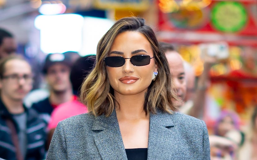 NEW YORK, NEW YORK - SEPTEMBER 18: Demi Lovato is seen in Times Square on September 18, 2024 in New ...