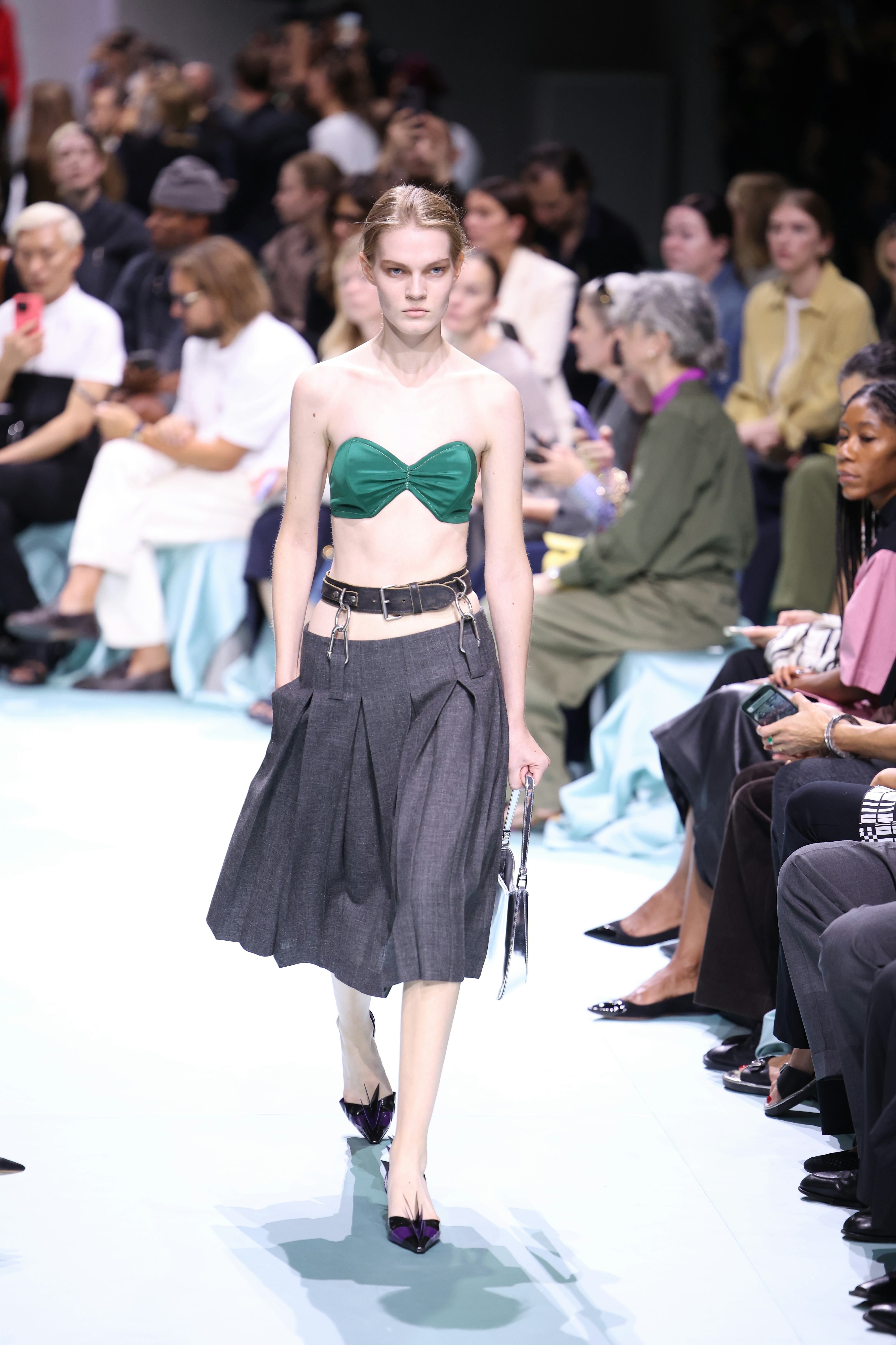 A model walks the runway at the Prada fashion show during the Milan Womenswear Spring/Summer 2025 on&hellip;